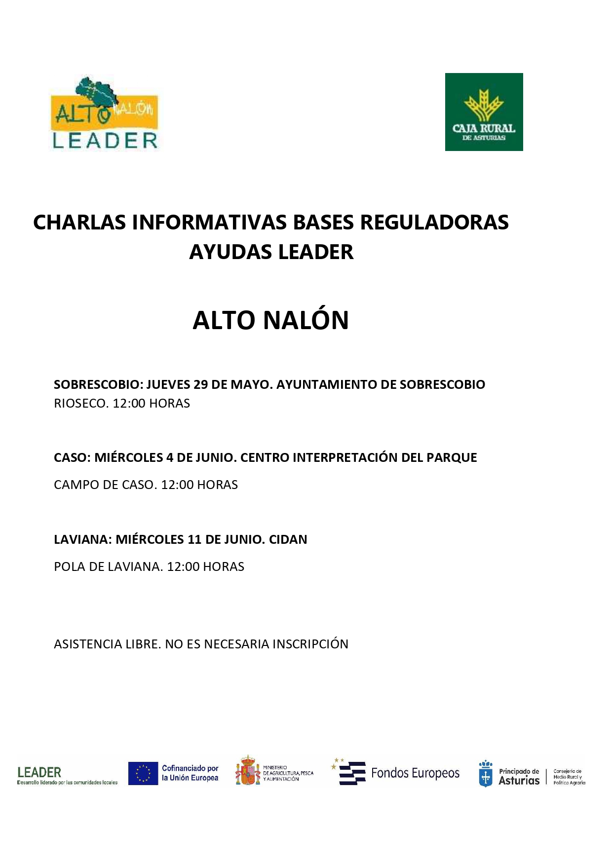 PUBLICACIÓN BASES REGULADORAS LEADER ALTO NALÓN